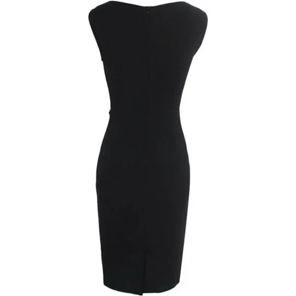 Elegant Ruched Office Cocktail Party Bodycon Pencil Dress Slim Fit - Picture 4 of 6